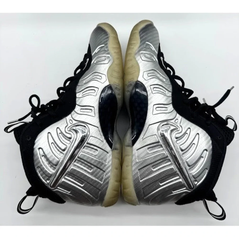 Nike Little Posite Pro GS Metallic Silver Black 644792-007 Youth US 7Y EU40